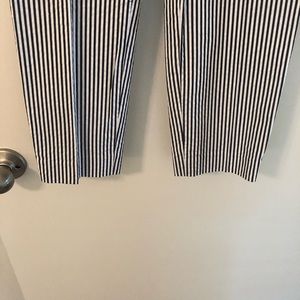 Blue and white seersucker pants